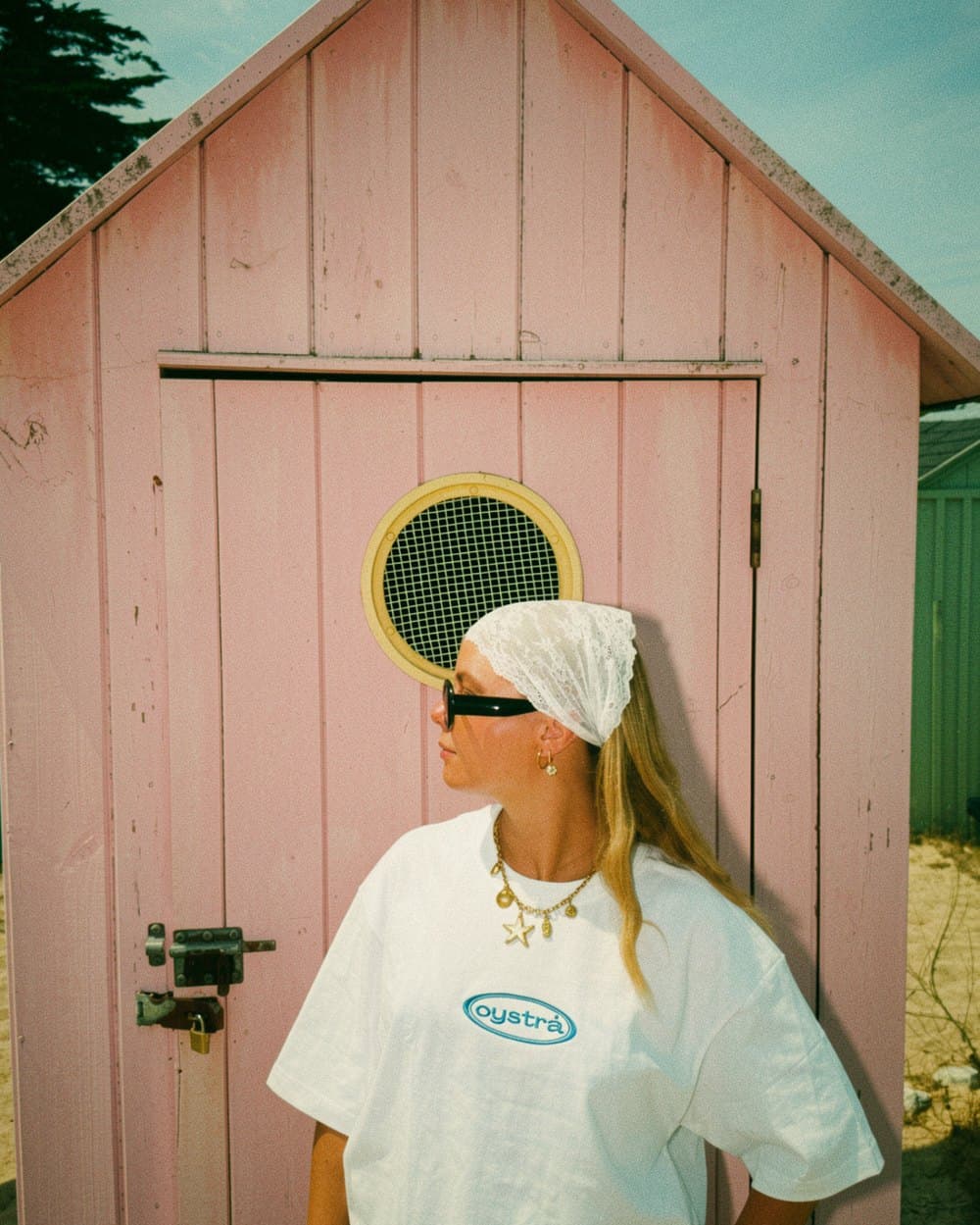 T-shirt oystrå — Blanc Océan