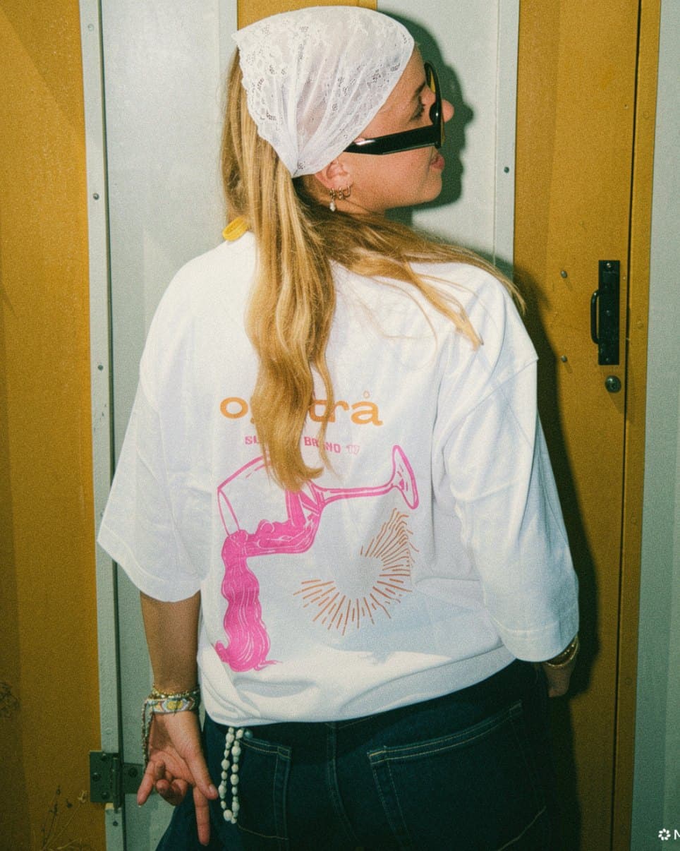 T-shirt oystrå — Rosé Pamplemousse